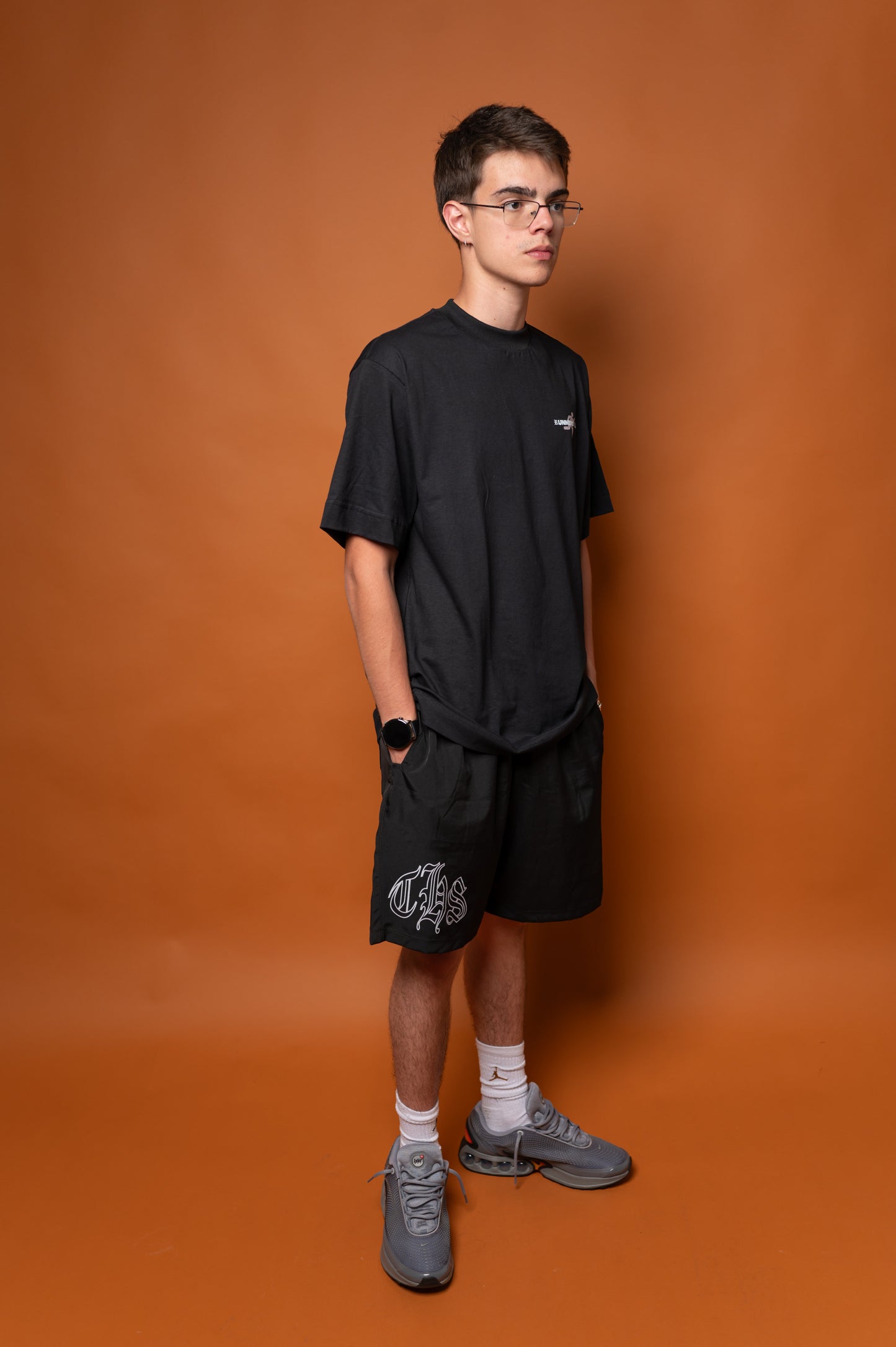 Short tectel streetwear "THS" Preto