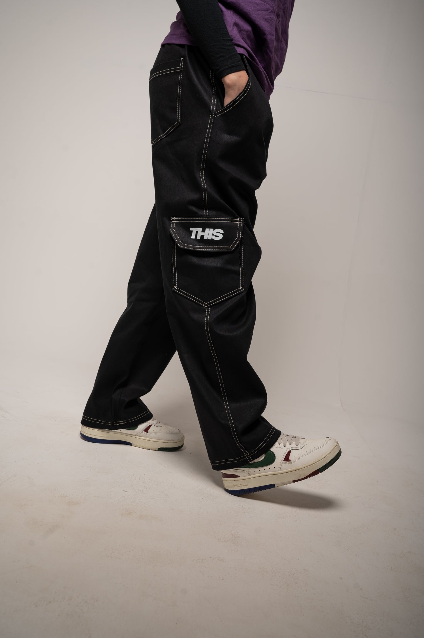 CALÇA CARGO PRETA "BASIC" THIS.COMPAANY