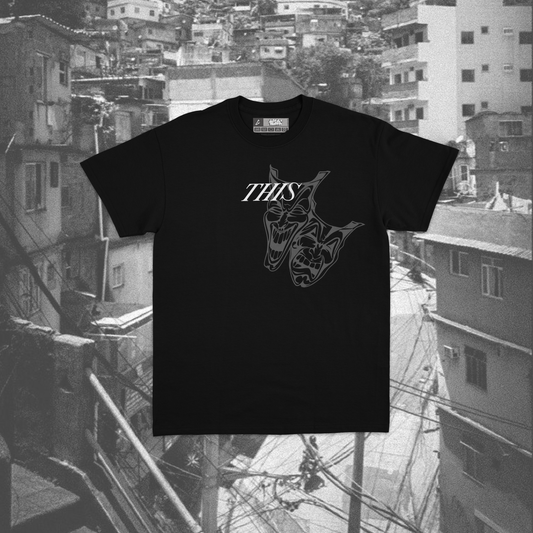 CAMISETA STREETWEAR "CRY NOW LAUGHS LATER" PRETA