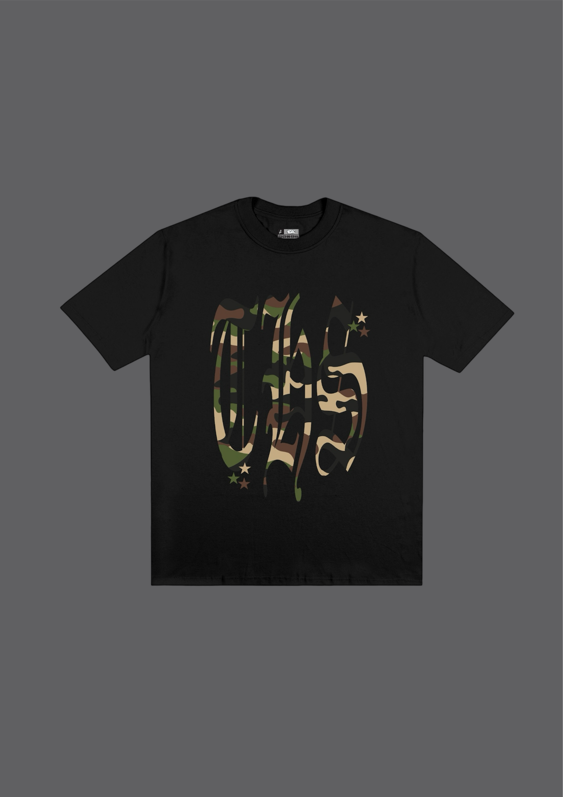 CAMISETA PRETA CAMO MILITAR THIS.COMPANY