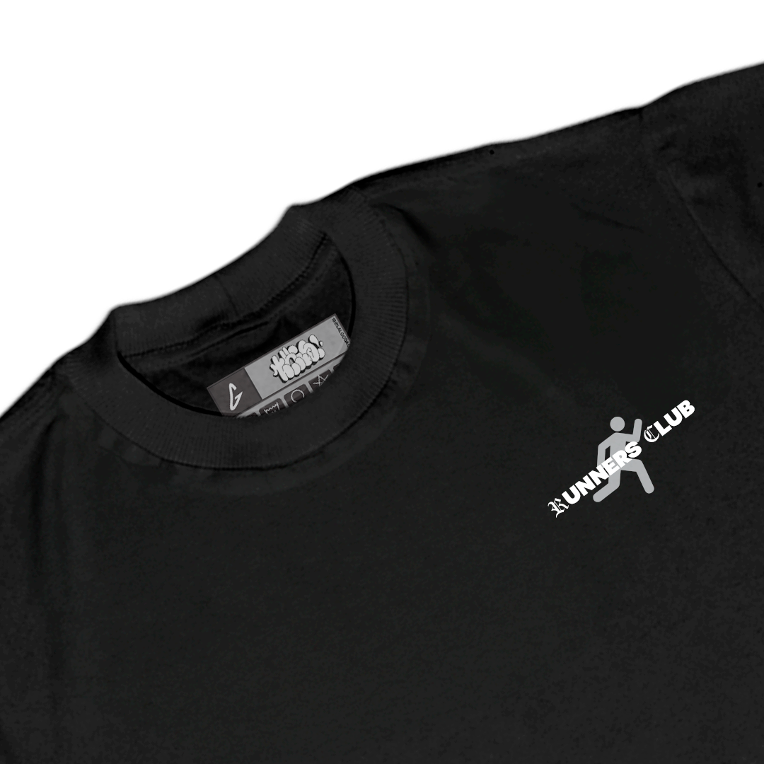 Camiseta streetwear "CITY RUNNER CLUB" PRETA