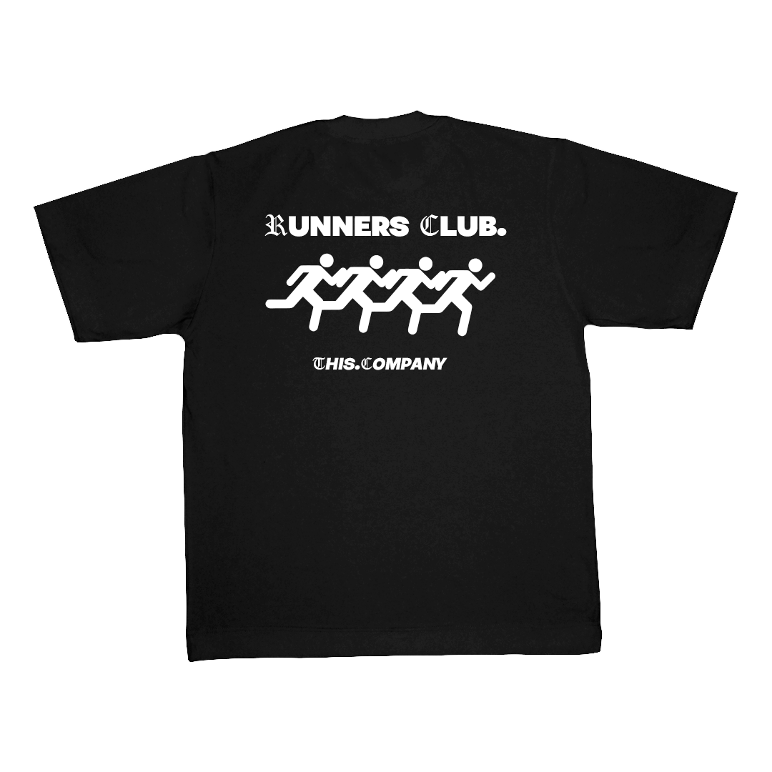 Camiseta streetwear "CITY RUNNER CLUB" PRETA