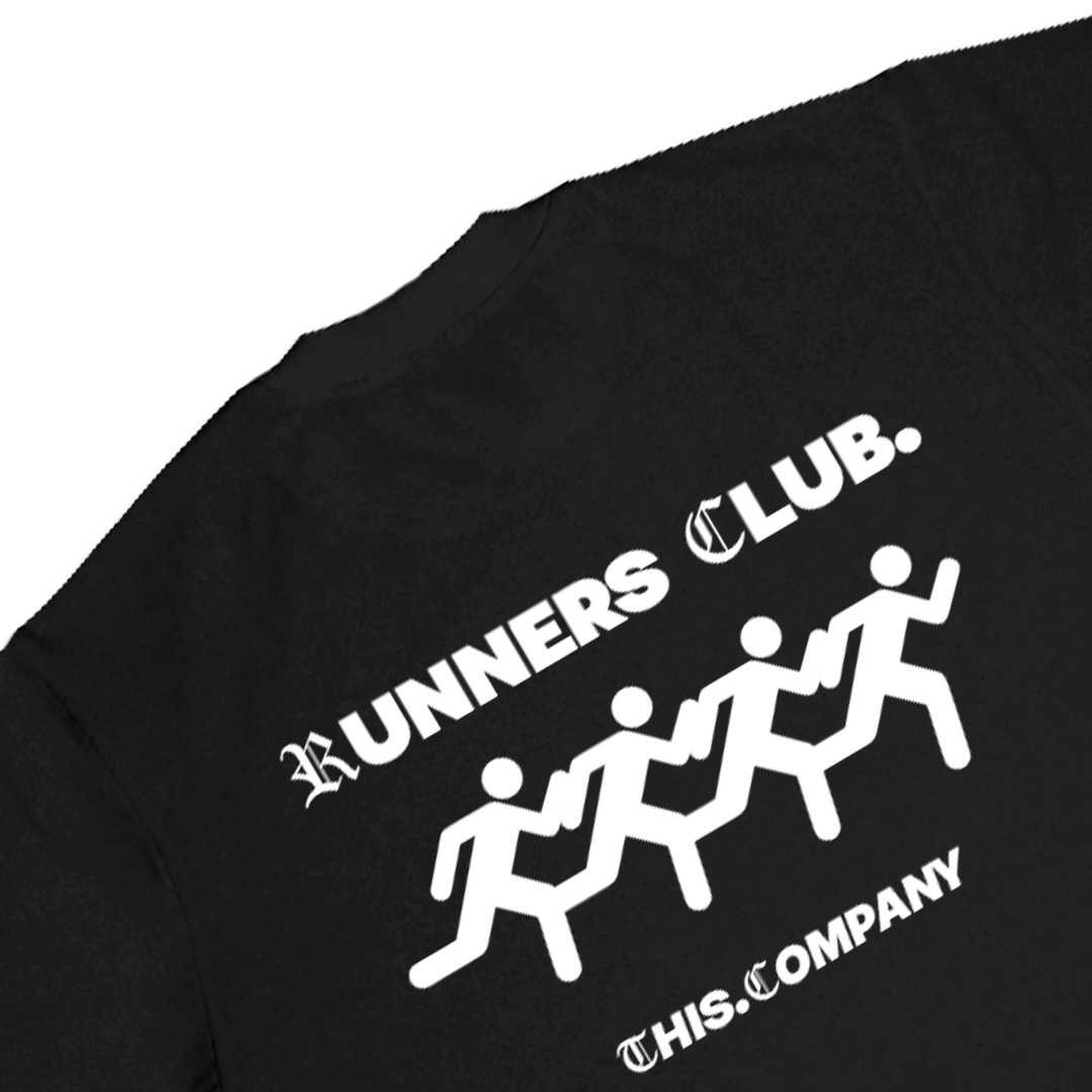 Camiseta streetwear "CITY RUNNER CLUB" PRETA